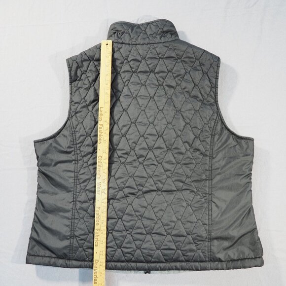 Free Country Vest Womens Extra Large Black Gray Reversible Quilted Faux Fur Soft - Picture 8 of 9